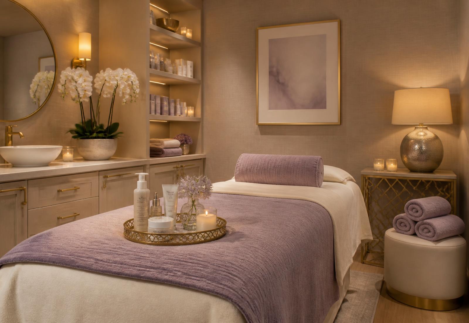 Serene luxury treatment room at Zylanna Skin & Wellness